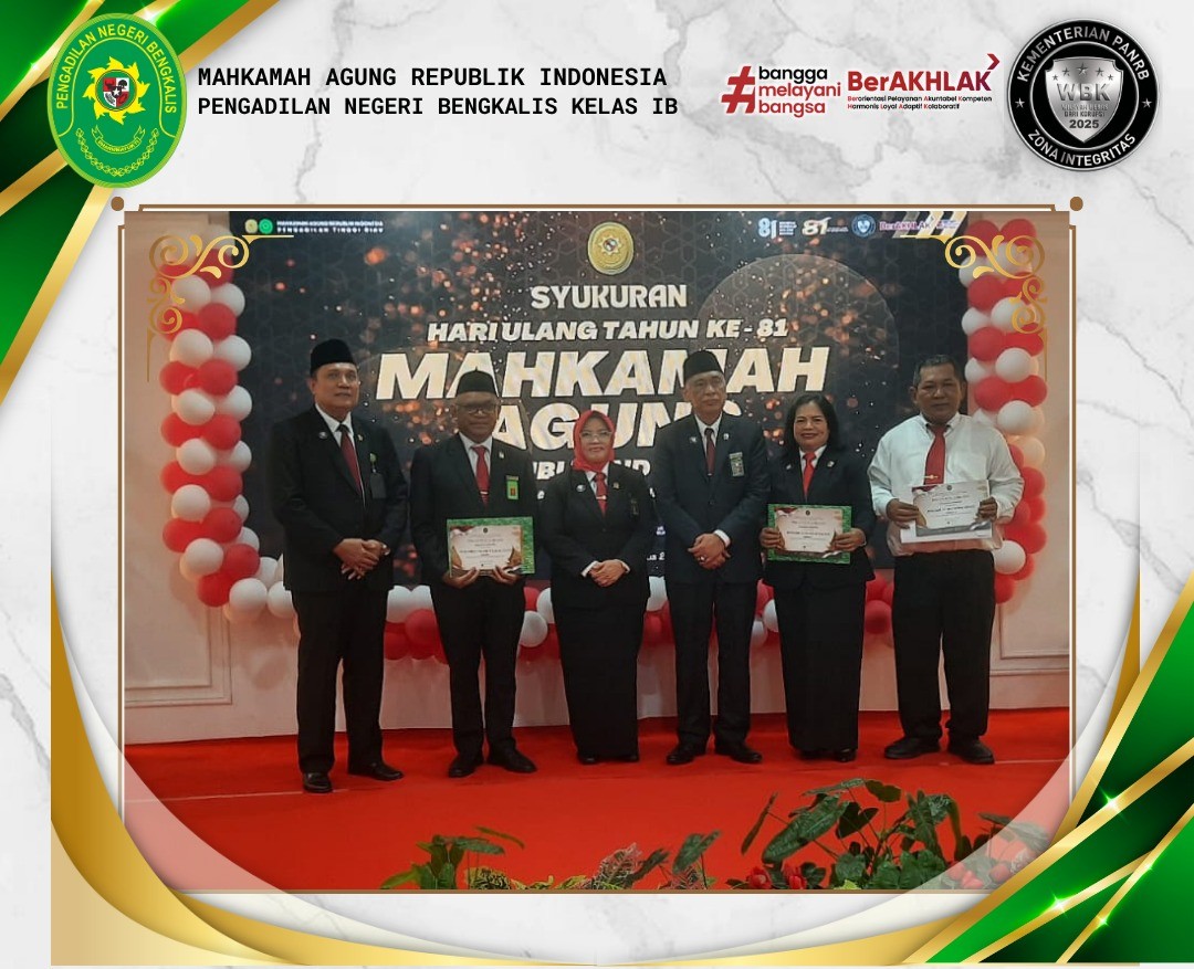 Pengadilan Negeri Bengkalis Ukir Prestasi Gemilang di HUT Mahkamah Agung, Borong Empat Penghargaan Sekaligus dari PT Riau